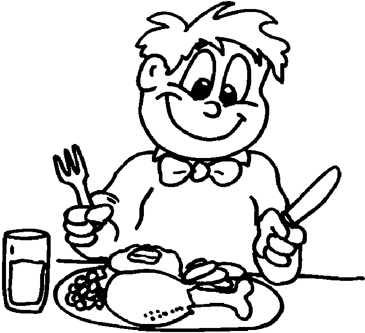 Eating Dinner of Thanksgiving Coloring Pages Printables ...
