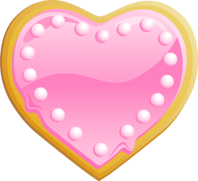 Heart-shaped Cookie with Pink Frosting - Free Clip Arts Online ...