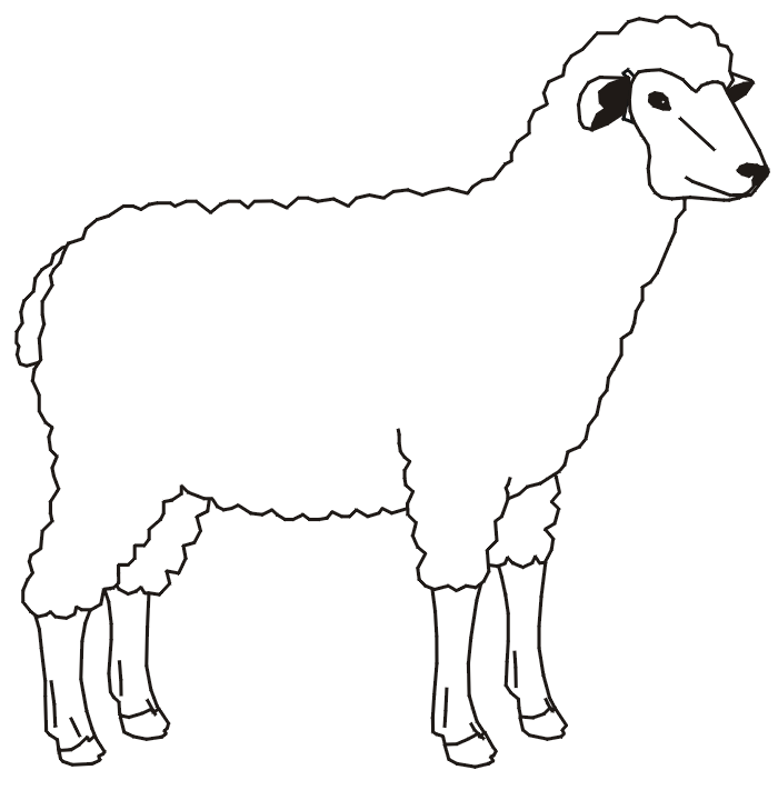 Farm animal coloring page of a sheep | coloring pages