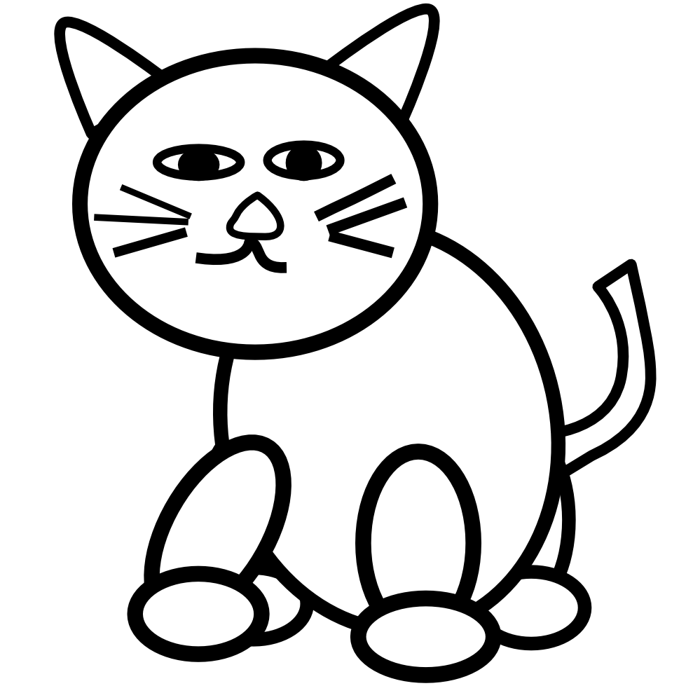 free black and white cat clip art - photo #48