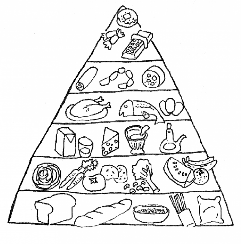 Food Pyramid For Kids Black And White Images & Pictures - Becuo