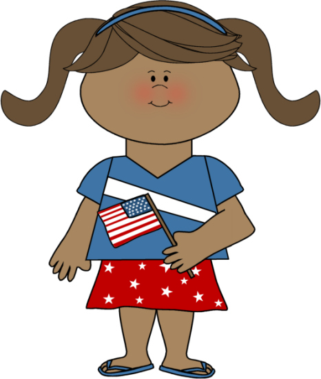 Patriotic Girl Clip Art - Patriotic Girl Image