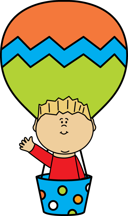 Boy in a Hot Air Balloon Clip Art - Boy in a Hot Air Balloon Image