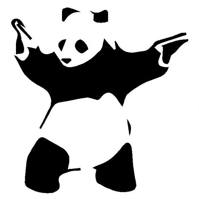 Cartoon Banksy Panda With Gun Cartoon Banksy Panda