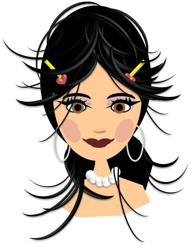 Lady with black hair Free Vector / 4Vector