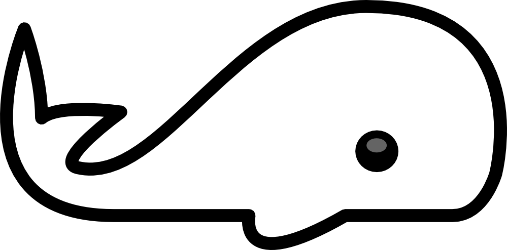 clipartist.net » Clip Art » cring small whale black white line ...