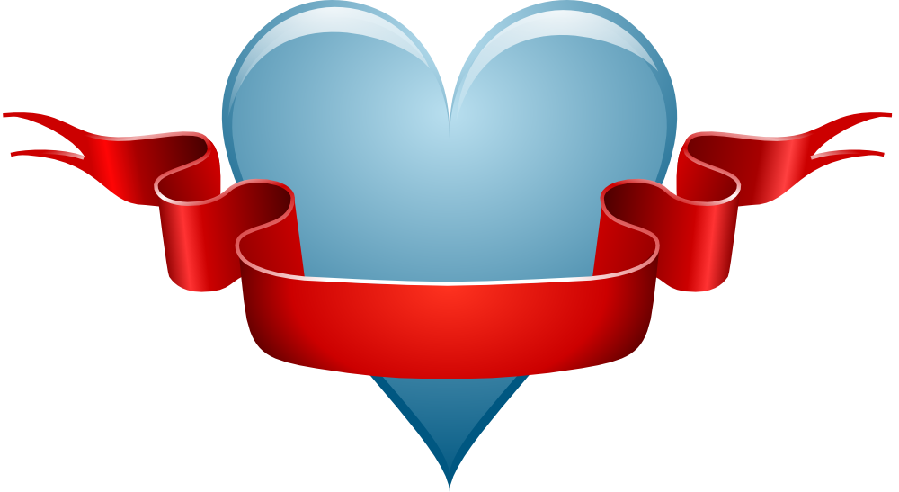 OnlineLabels Clip Art - Heart & Ribbon