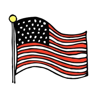 United states flag waving drawing american flag decals, decal ...