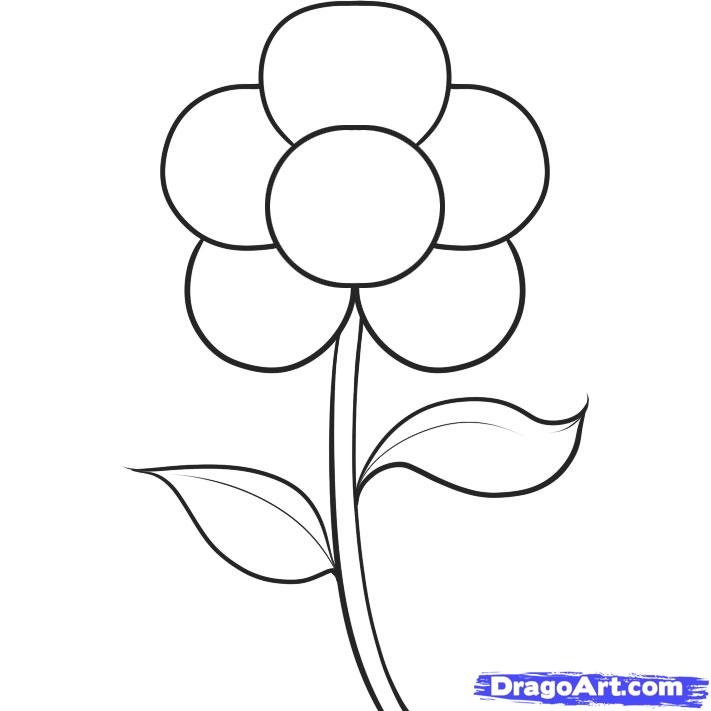 DRAWINGS OF SIMPLE FLOWERS | Drawing Tips - Cliparts.co