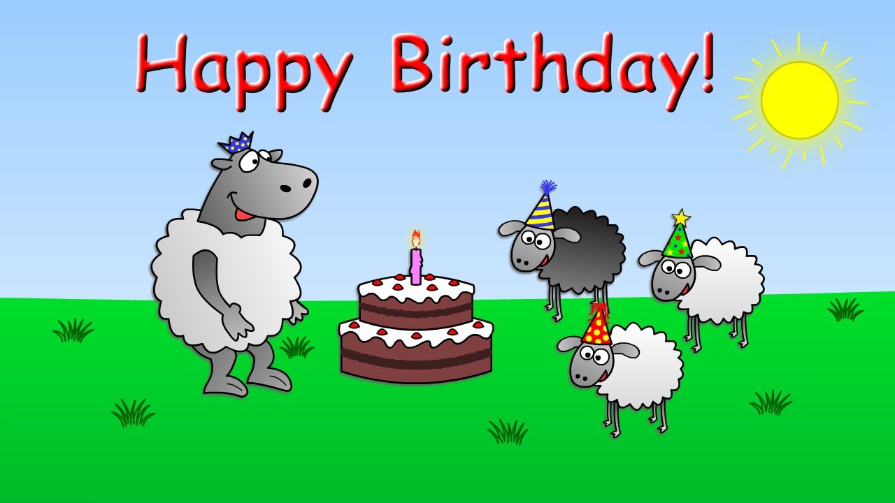 Happy Birthday - funny animated sheep cartoon (Happy Birthday song ...