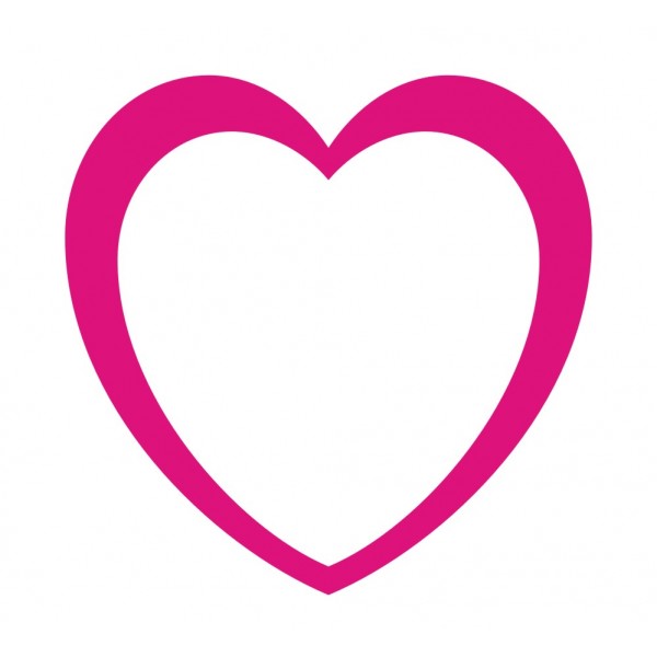 Love Heart Outline Pink | quotes.