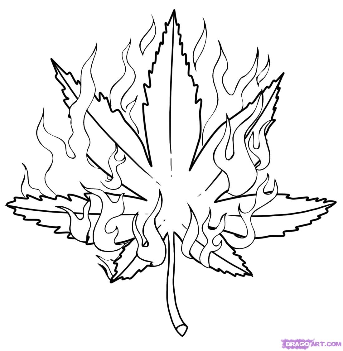 How to Draw a Pot Leaf, Step by Step, Tattoos, Pop Culture, FREE ...