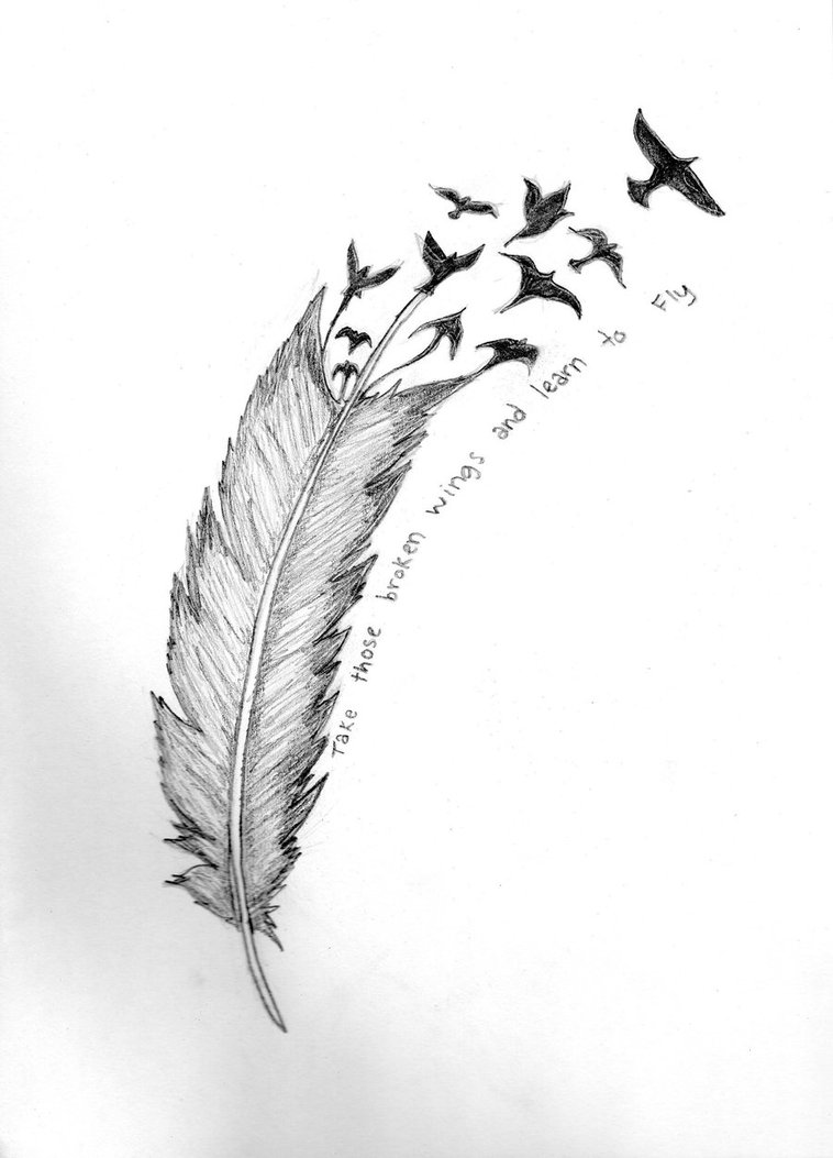 Feather Tattoo Drawing | DrawingSomeone.com