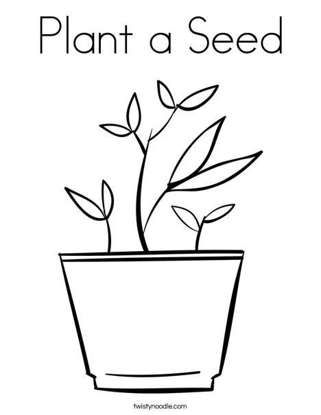Plant Colouring Pages : Planting Flowers Coloring Page. Plant Seed ...