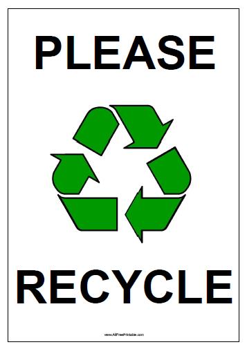 Please Recycle Sign - Free Printable - AllFreePrintable.com