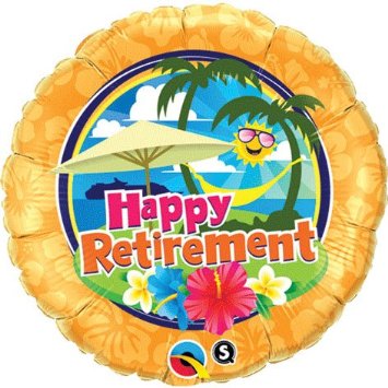 Amazon.com: 18" Happy Retirement Foil Balloon Party Decor Beach ...