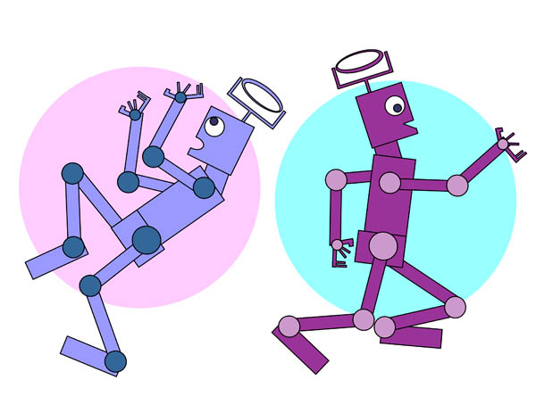 Dancing Robots - Free Clip Art
