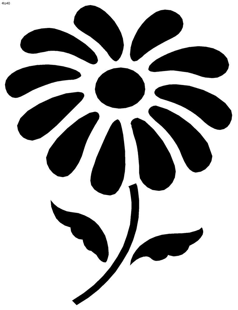 free flower clipart outline - photo #33