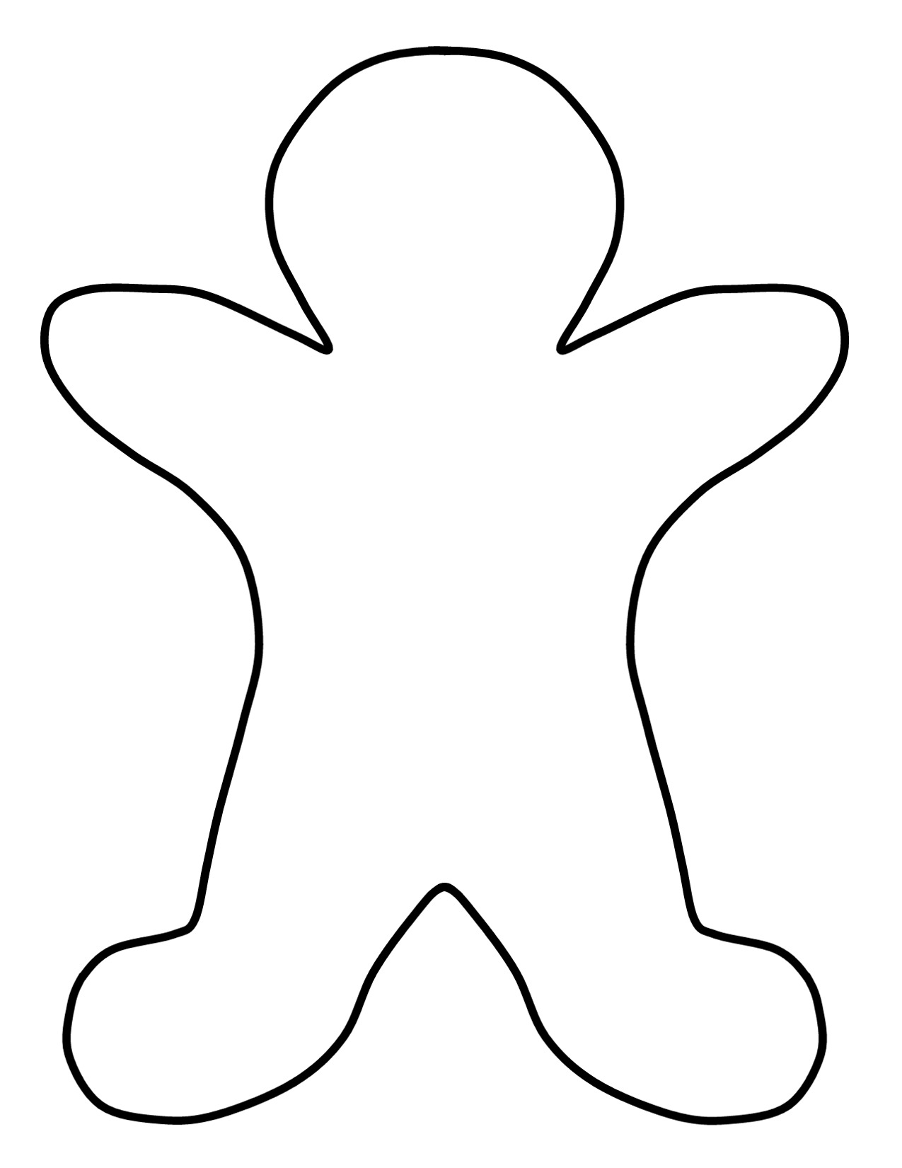 Gingerbread Man Outline - ClipArt Best
