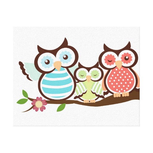 Group of: Cute Owl Family Canvas Print - Zazzle.com.au | We Heart It
