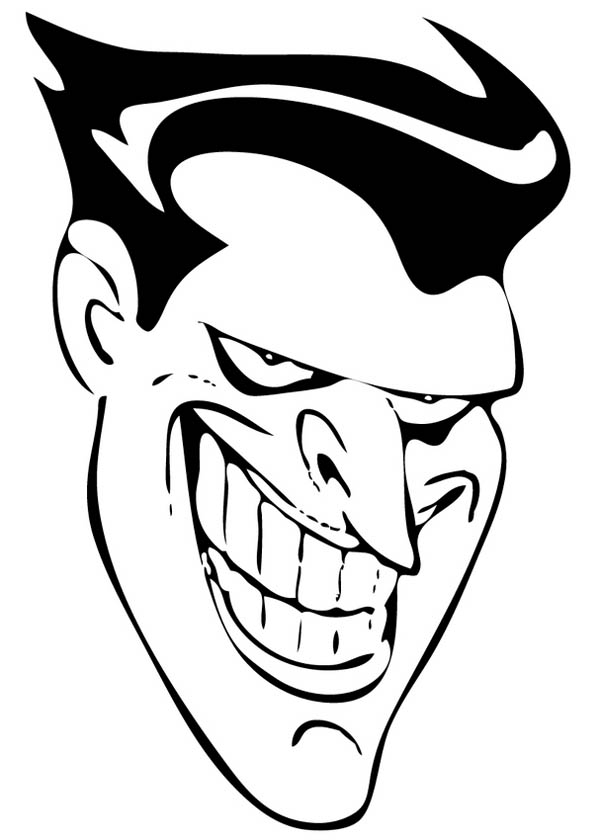 Joker Smiling Face Coloring Page - NetArt