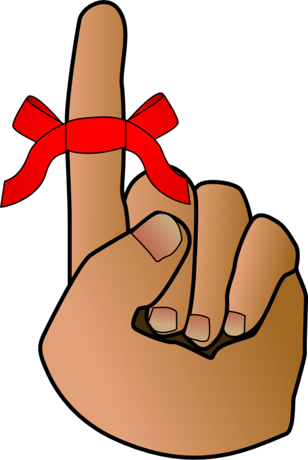 finger tied with a bow tie - vector Clip Art