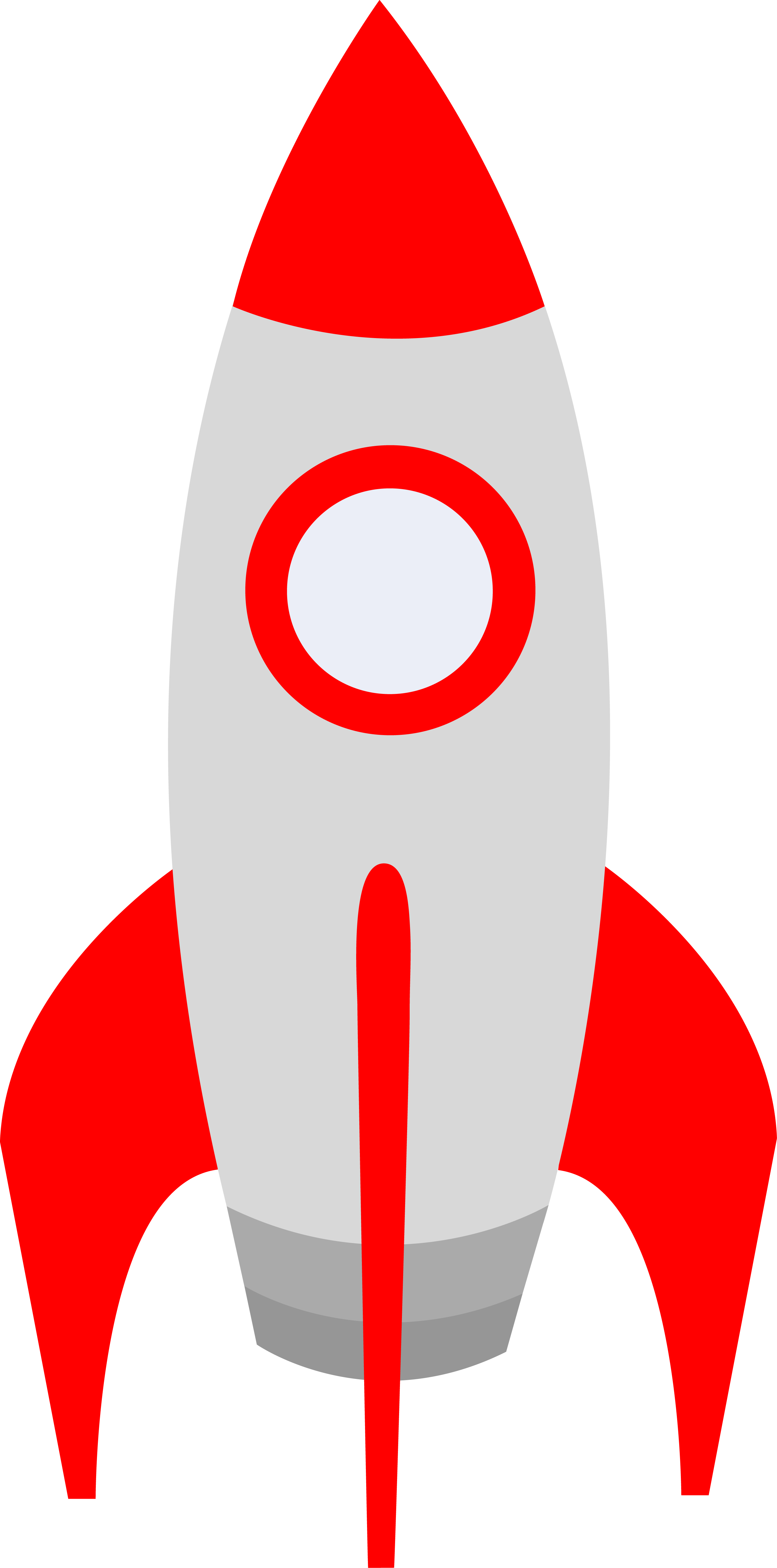Small Red Retro Space Rocket - Free Clip Art