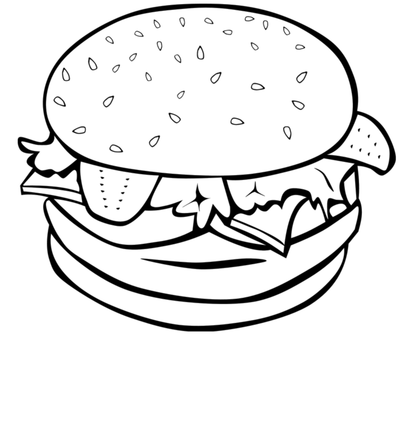 Pix For > Burger Line Drawing - Cliparts.co