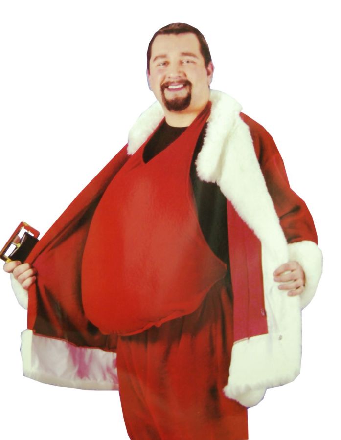 Santa Belly Stuffer Fat Stomach Adult Mens Costume Padding ...
