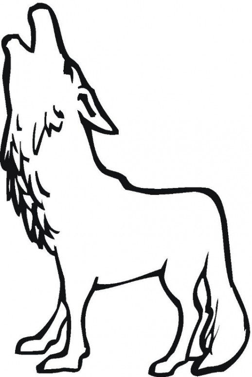 Cartoon Animal Howling Wolf Coloring Pages - Cartoon Coloring ...