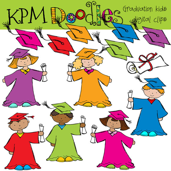 KPM Graduation Kids Digital Clip art by kpmdoodles on Etsy