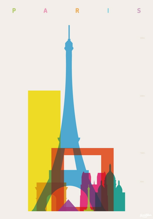Colorful and Vibrant Shapes of Cities Posters | favbulous
