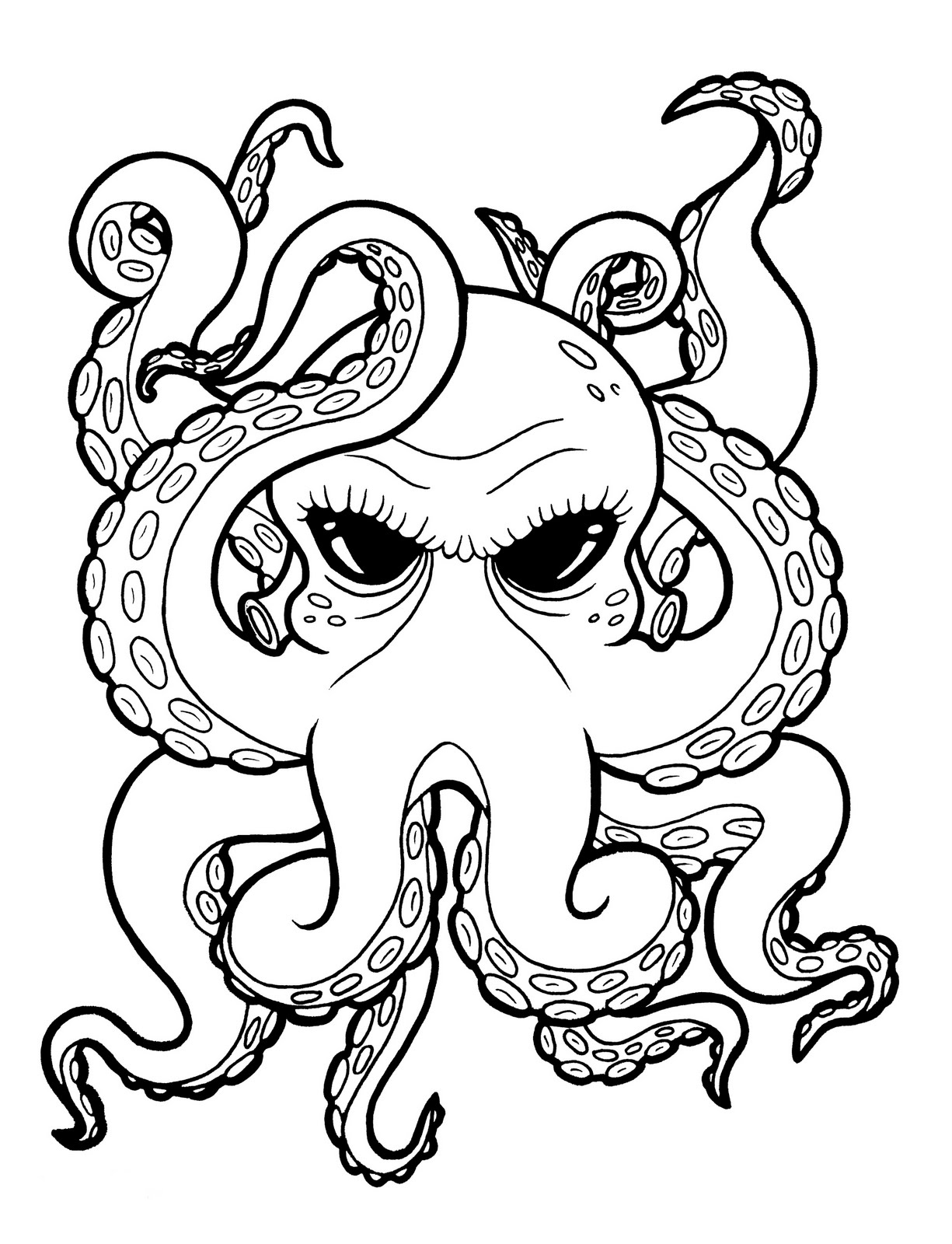 Images For > Cartoon Octopus Drawing