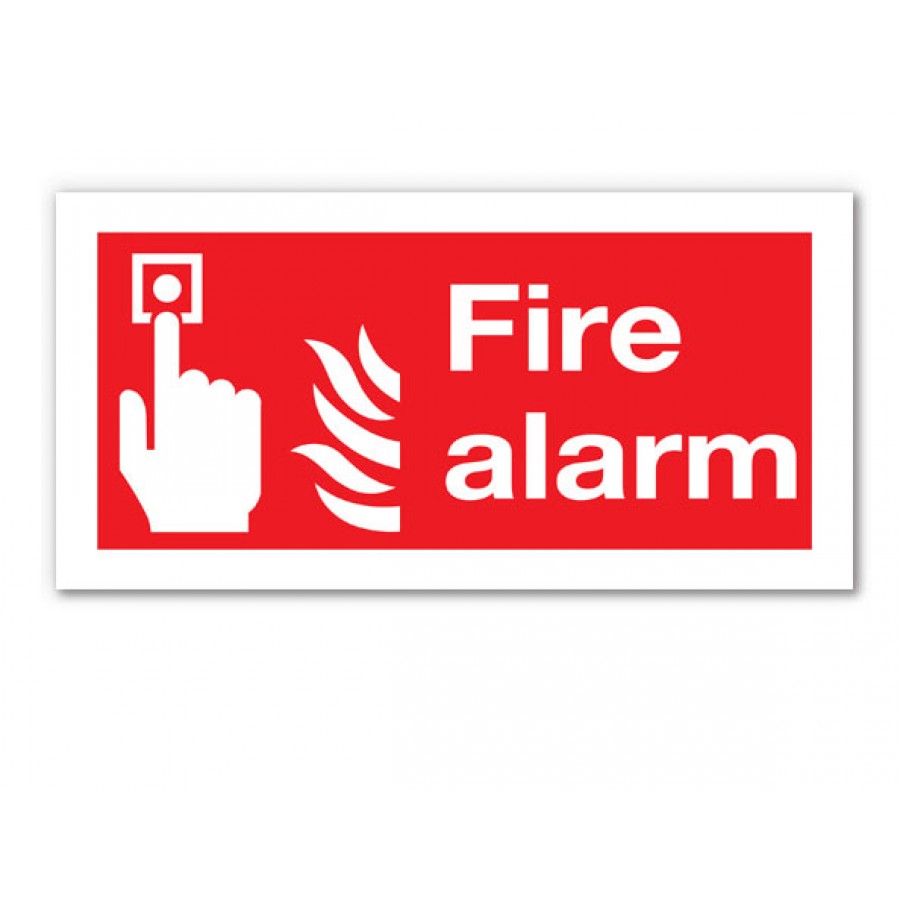 100mm x 200mm Fire Alarm Sign (Self Adhesive or Rigid Plastic ...
