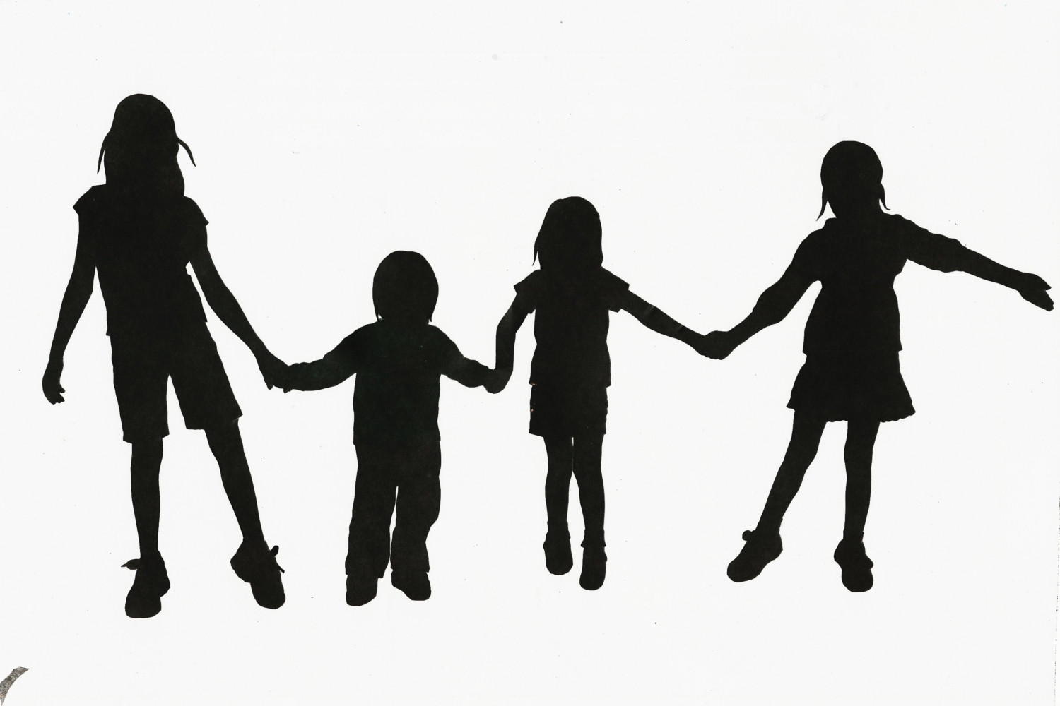 Kids Holding Hands Clipart Black And White | Clipart Panda - Free ...