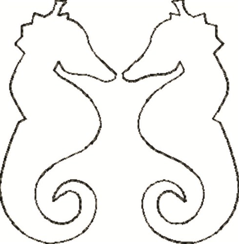 FavPro Designs Embroidery Design: Seahorse Outline 2.20 inches H x ...