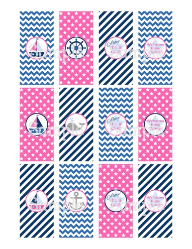 Printable Ahoy! It's a Girl Nautical Baby Shower Party Invitation ...