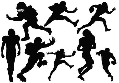 Energetic Football Player Silhouette Vector DownloadSilhouette ...