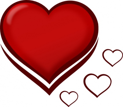 Red Stylised Heart With Smaller Hearts clip art - Download free ...