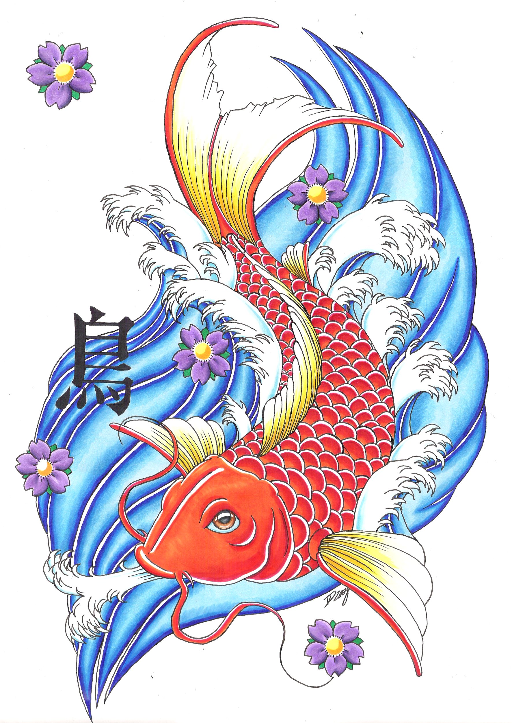 koi fish tattoo designs art Koi tattoo design, art, flash ...