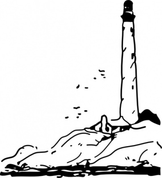lighthouse outline hand drawn Vector | Free Download