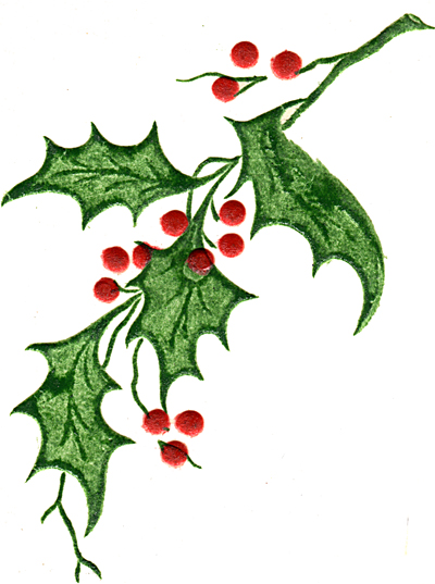 free clipart christmas holly leaves - photo #26