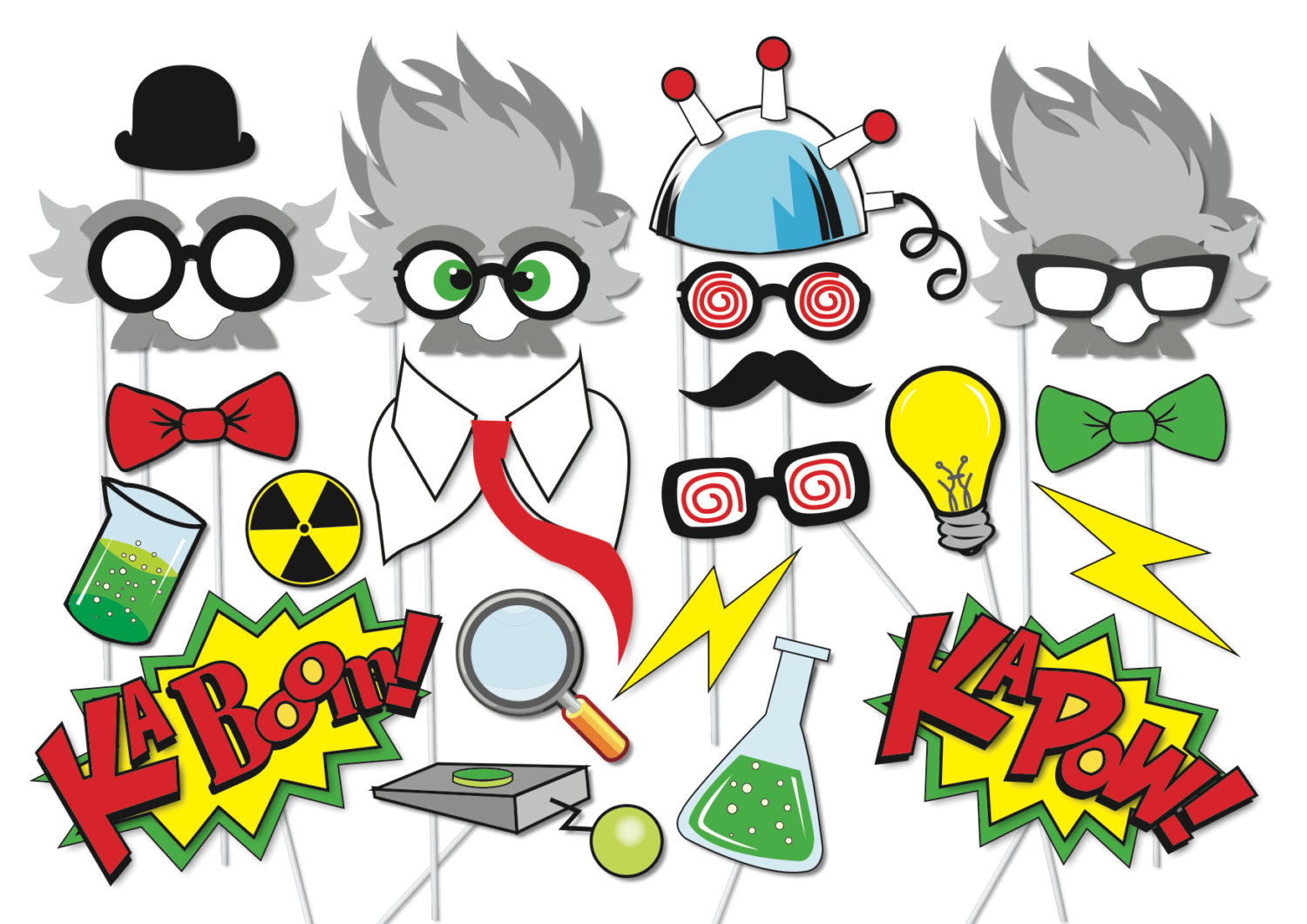 Mad scientist Party Props Set 23 Piece by TheQuirkyQuail on Etsy
