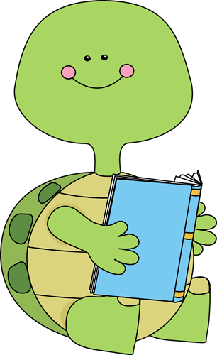 Turtle Reading a Book Clip Art - Turtle Reading a Book Image