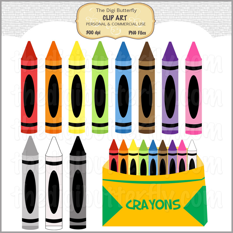 Popular items for crayons clip art on Etsy