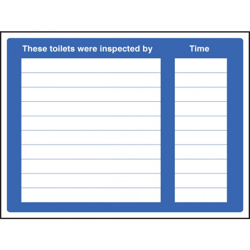 Toilet Inspection Signs (with A4 printable inserts) | SafetyBuyer.
