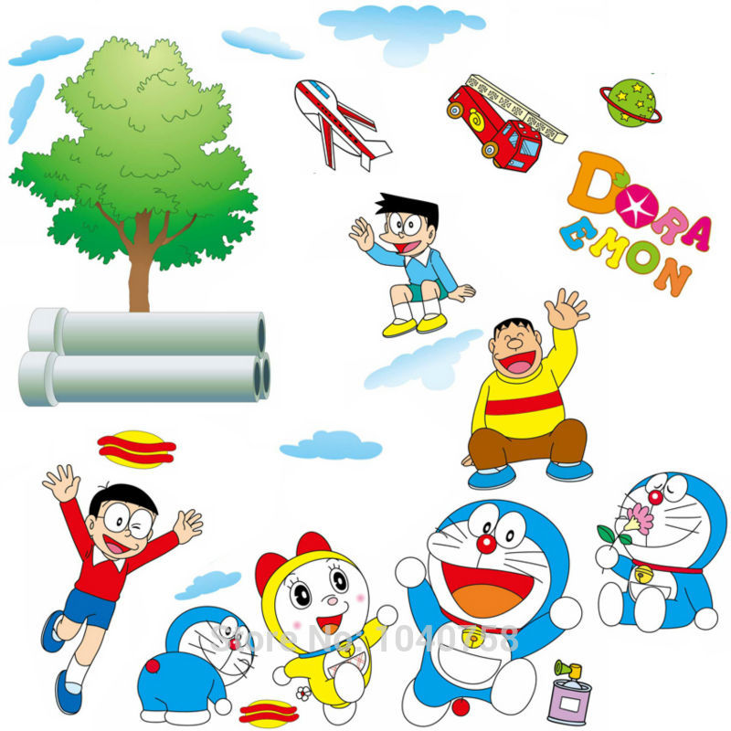 Removable PVC Large Doraemon Cartoon Wall Sticker for Kids Rooms ...