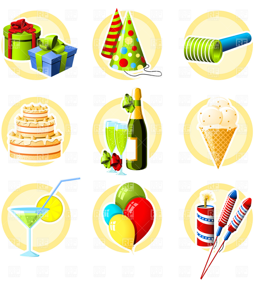 Birthday and celebration icons, Holiday, download Royalty-free ...
