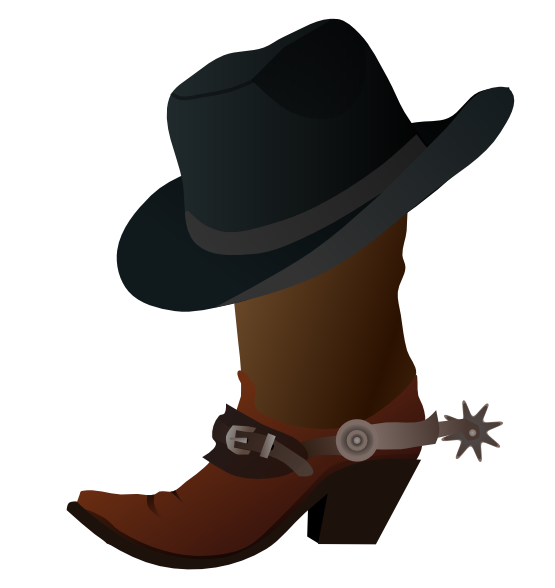 Free Cowboy Boot with Hat Clip Art