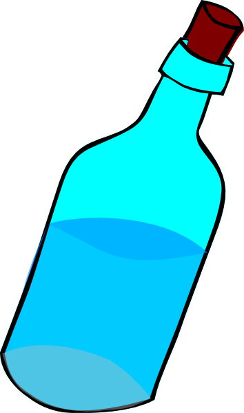 Glass Blue Bottle Full Of Water clip art - vector clip art online ...